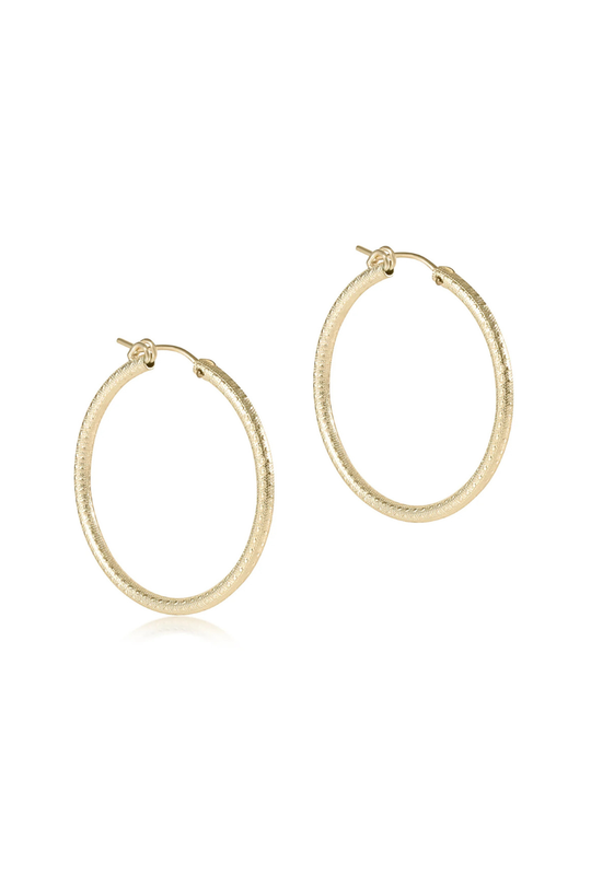 Enewton Round Gold 1.25" Hoop Earring- Textured Cabana Seasie Florida