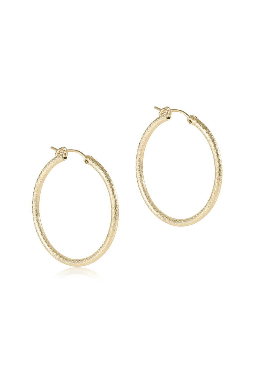 Enewton Round Gold 1.25" Hoop Earring- Textured Cabana Seasie Florida