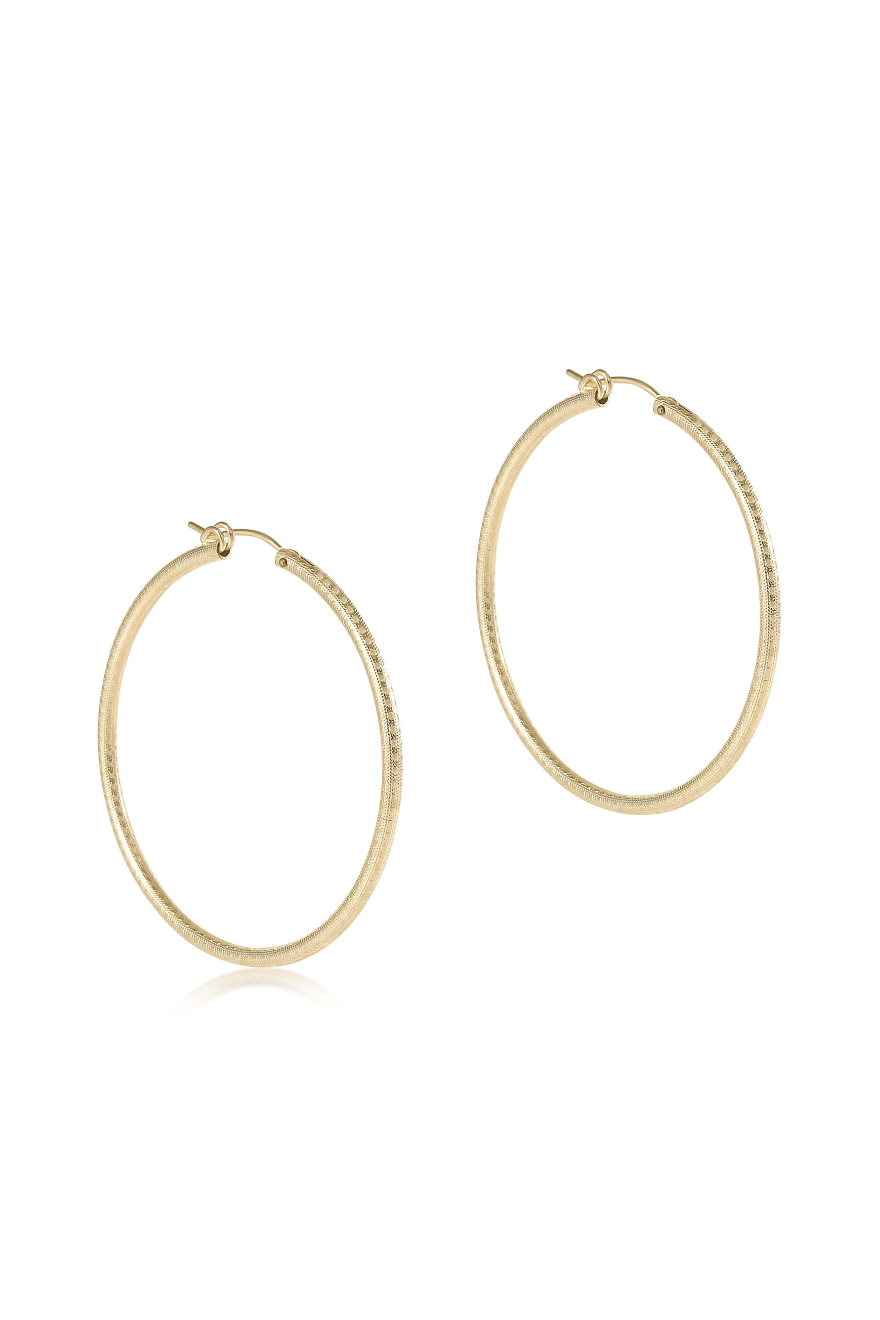 Enewton Round Gold 2" Hoop Earring - Textured Cabana Seaside Florida