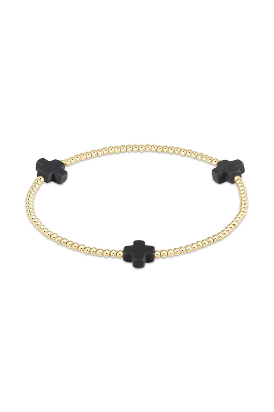 Enewton Signature Cross Gold Pattern 2mm Bead Bracelet - Charcoal Cabana Seaside Florida