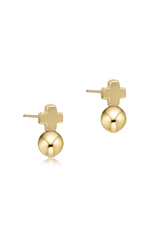 Enewton Signature Cross Gold Stud Gold Earrings Cabana Seaside Florida