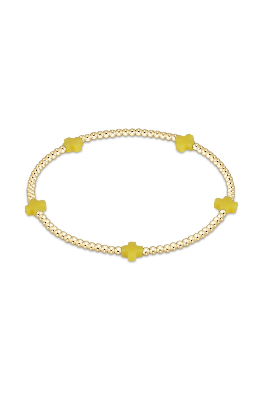 Enewton Signature Cross Small Gold Pattern 2mm Bead Bracelet - Canary Cabana Seaside Florida