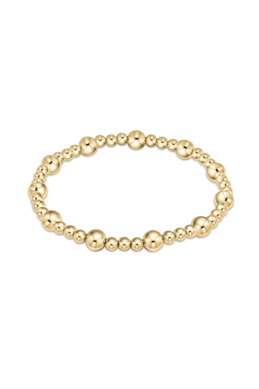 Enewton classic sincerity pattern 6mm bead bracelet-gold