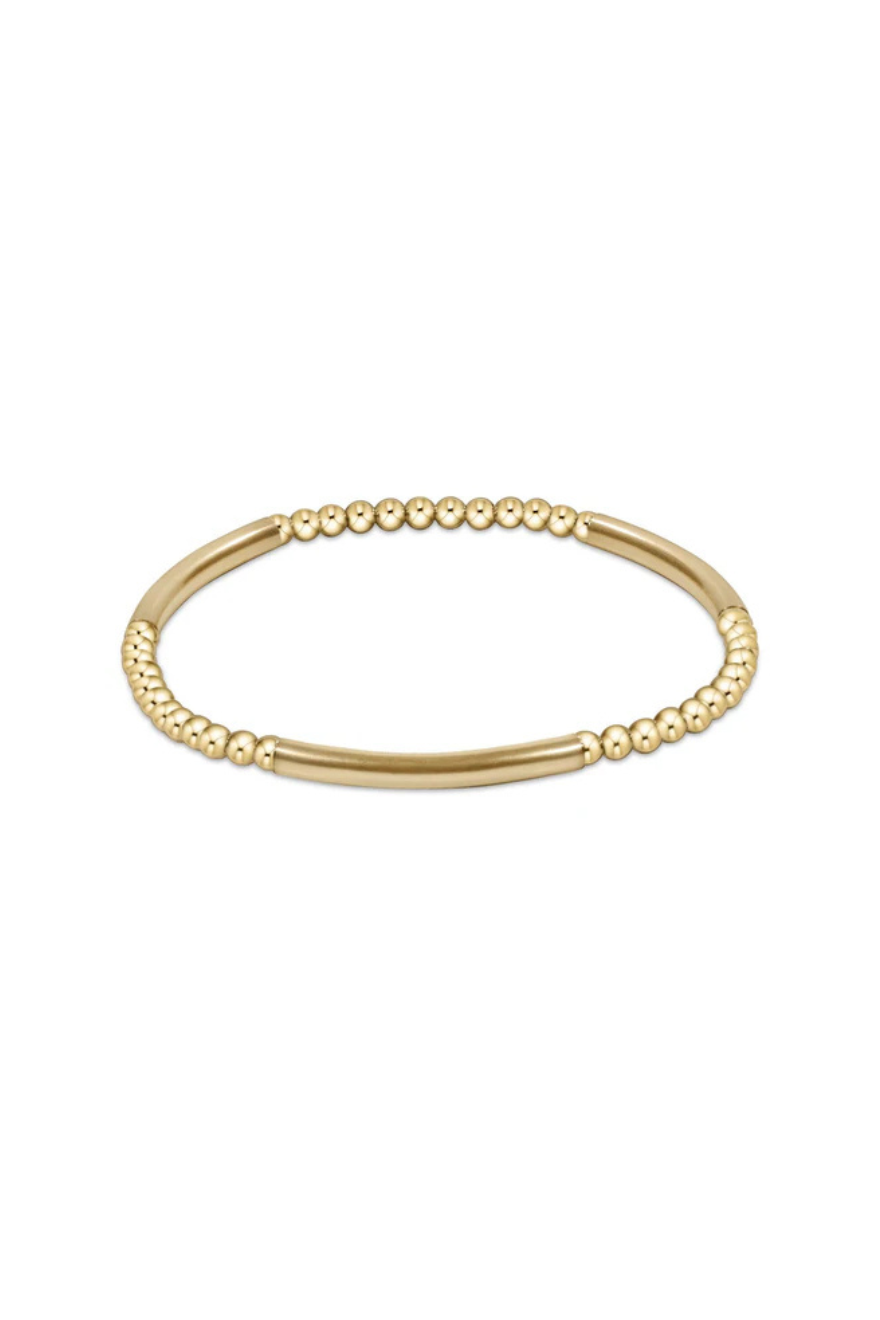 Enewton Bliss Bar Gold Pattern 3mm Bead Bracelet - Gold