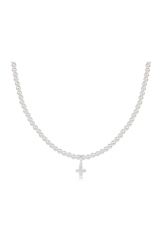 Enewton 17" Choker Classic Pearl 3mm Bead - Signature Cross Sterling Charm Cabana Seaside Florida