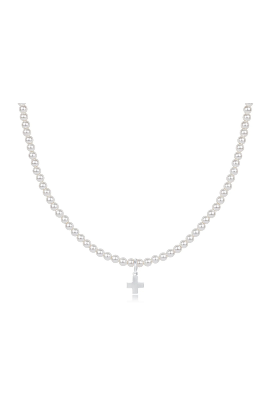 Enewton 17" Choker Classic Pearl 3mm Bead - Signature Cross Sterling Charm Cabana Seaside Florida
