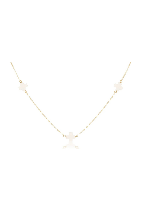 Enewton 17" Choker Simplicity Chain Gold - Signature Cross Off-White Cabana Seaside Florida