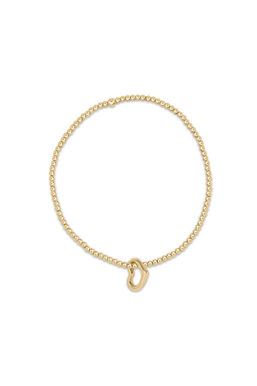 Enewton Classic Gold 2.5mm Bead Bracelet - Love Gold Charm
