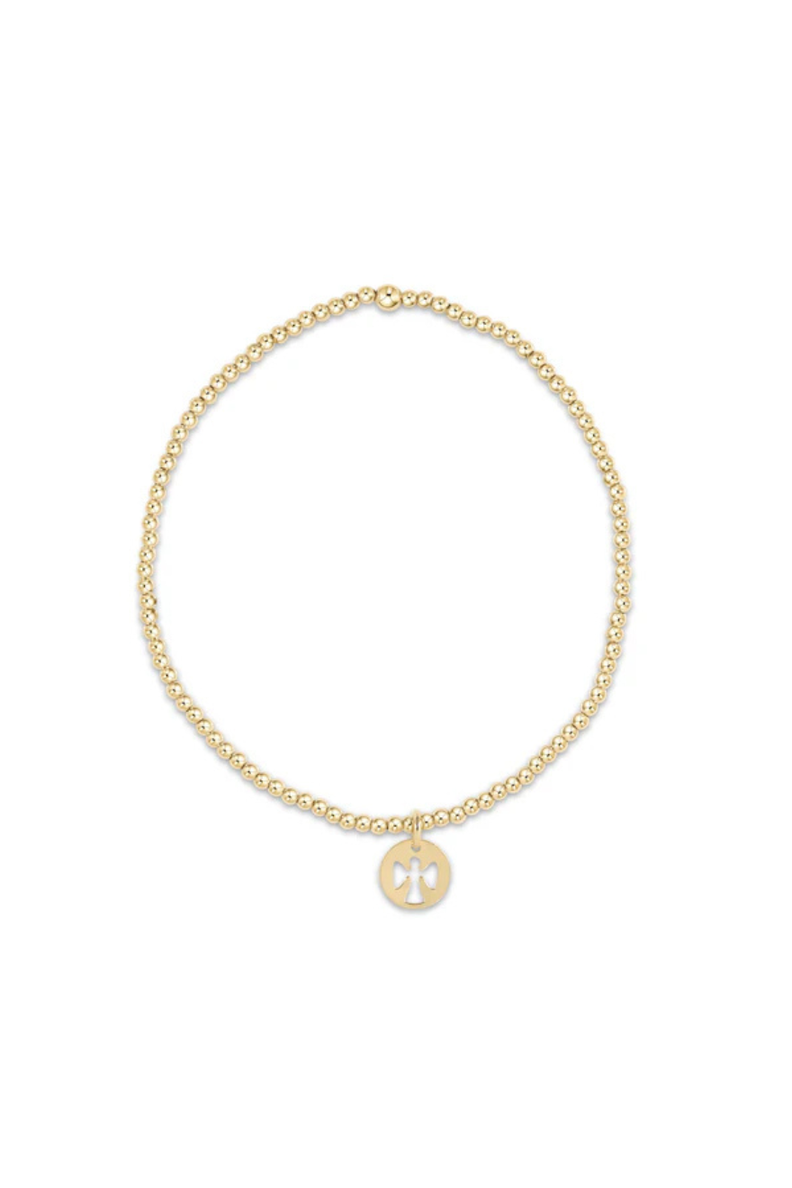 Enewton Classic Gold 2mm Bead Bracelet - Guardian Angel Small Disc