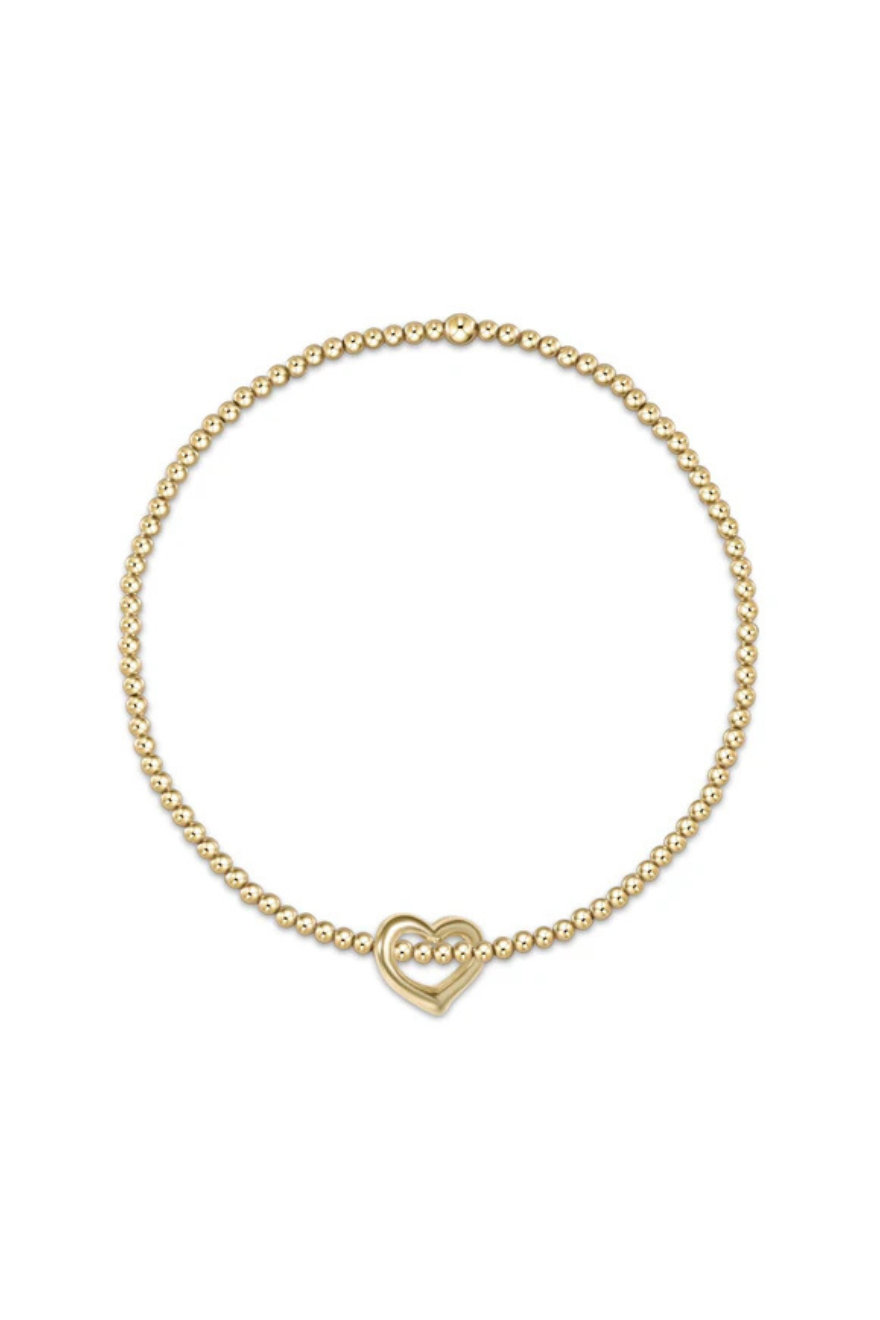 Enewton Classic Gold 2mm Bead Bracelet - Love Small Gold Charm
