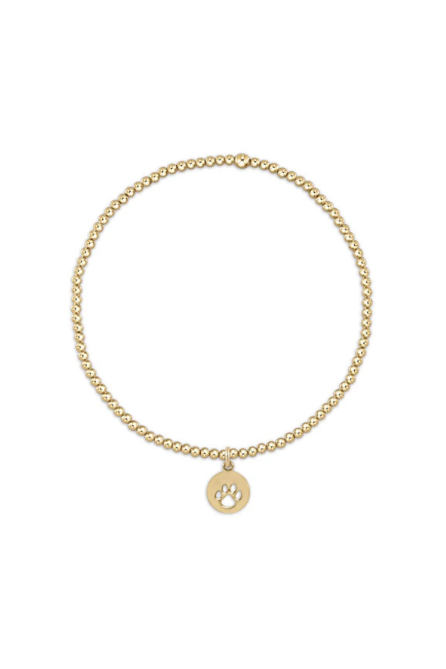 Enewton Classic Gold 2mm Bead Bracelet - Paw Print Small Gold Disc