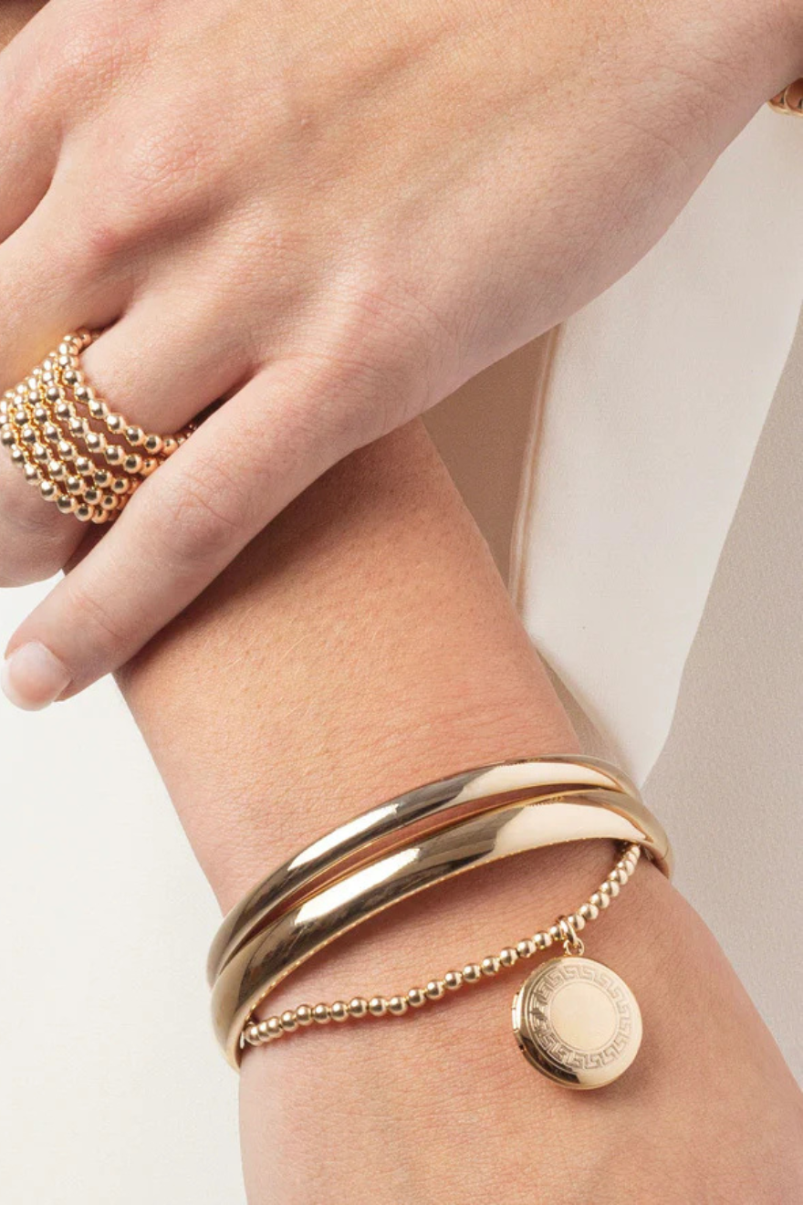 Enewton Classic Gold 3mm Bead Bracelet - Cherish Small Gold Locket Cabana Seaside Florida