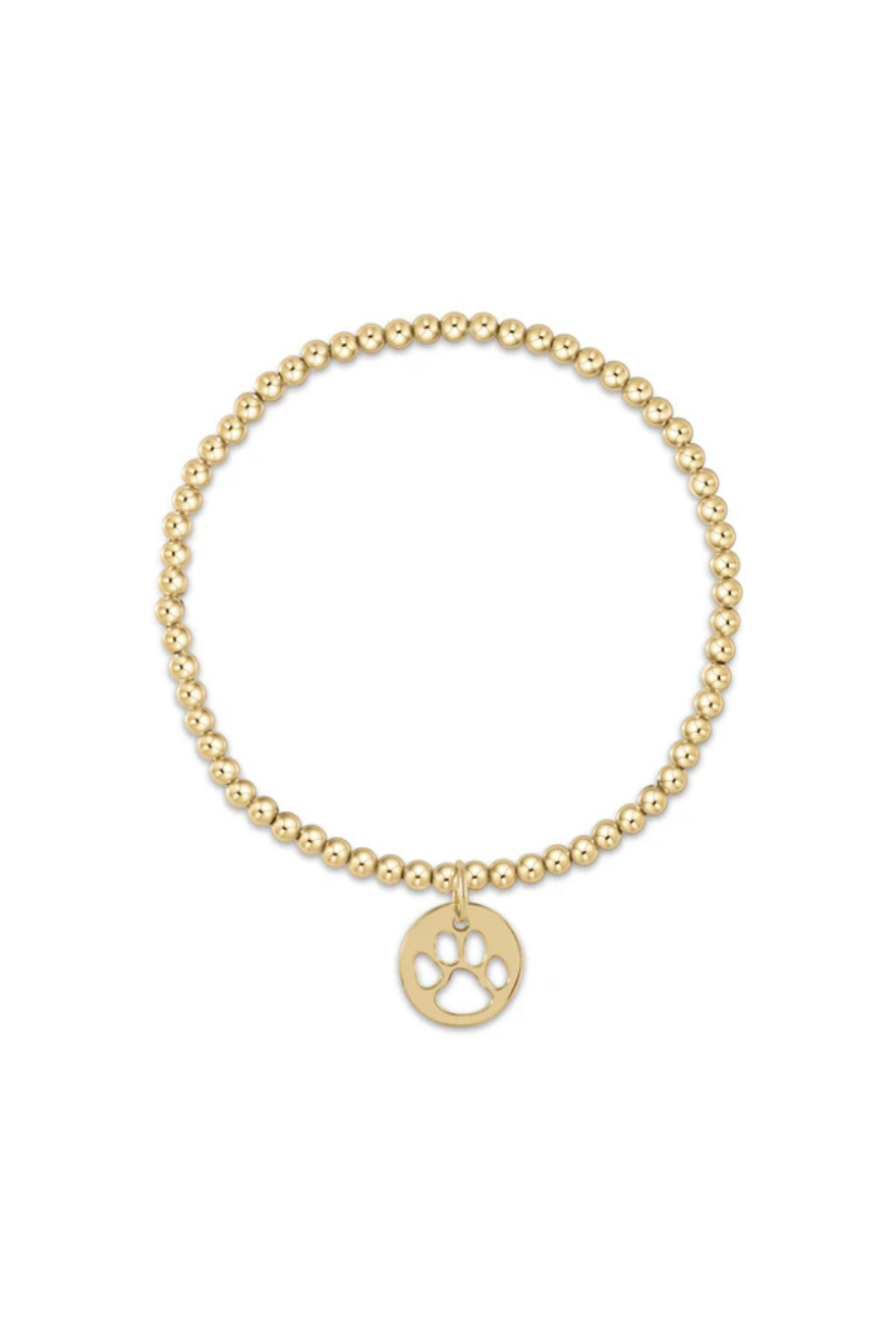 Enewton Classic Gold 3mm Bead Bracelet - Paw Print Gold Disc