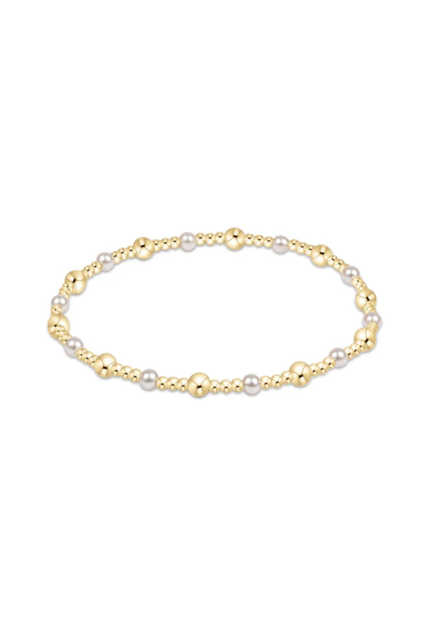 Enewton Classic Gold Sincerity Pattern 4mm Bead Bracelet - Pearl