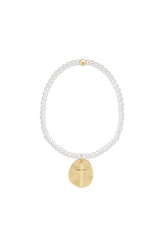 Enewton Classic Pearl 4mm Bead Bracelet - Inspire Gold Charm