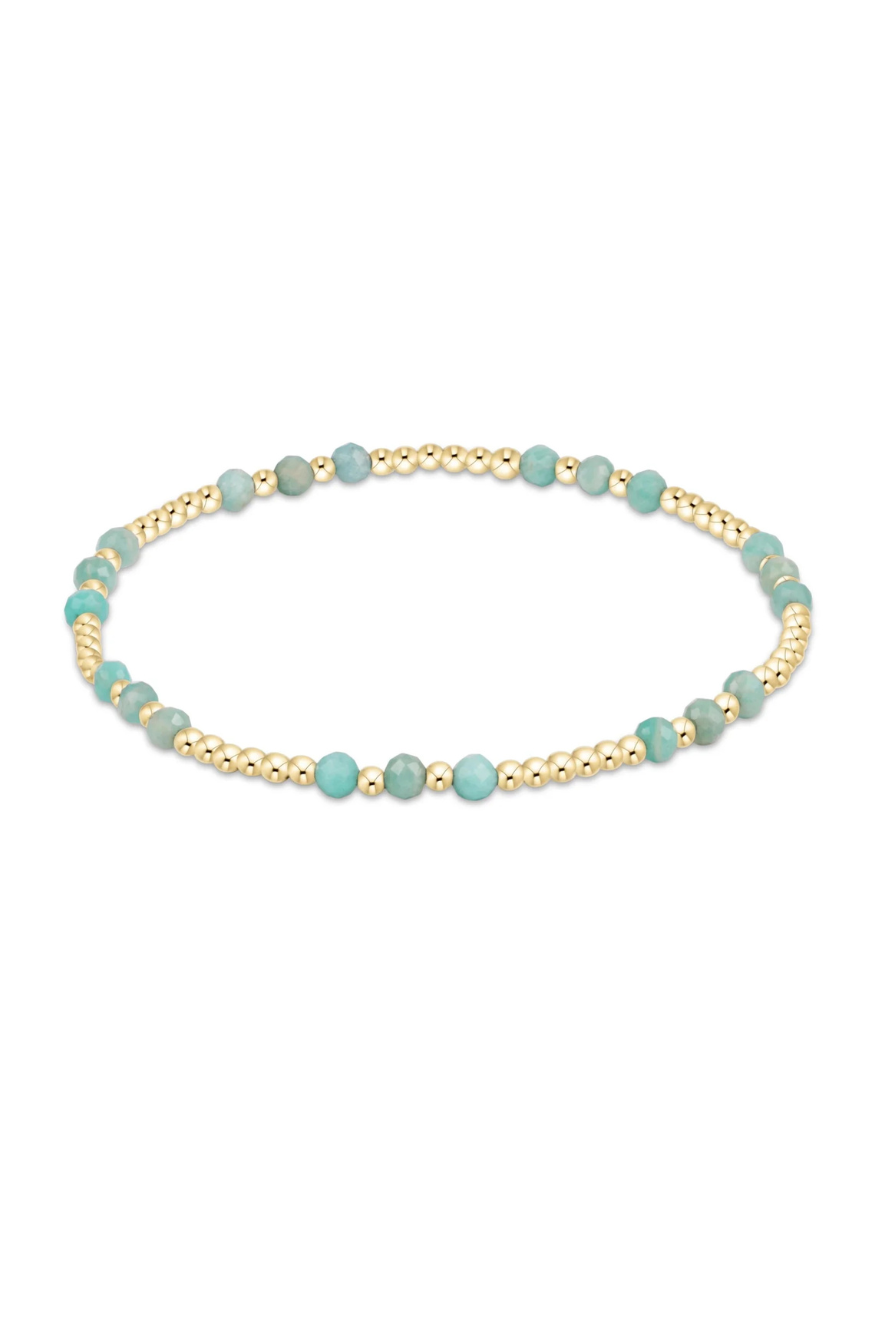 Enewton Gemstone Gold Joy Pattern 3mm Bead Bracelet - Amazonite Cabana Seaside Florida