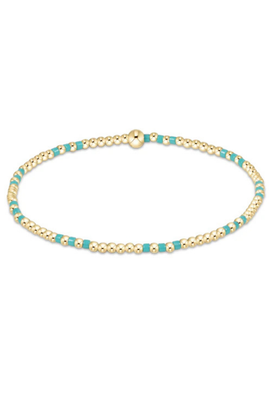 Enewton Hope Joy Pattern 2mm Bead Bracelet - Turquoise