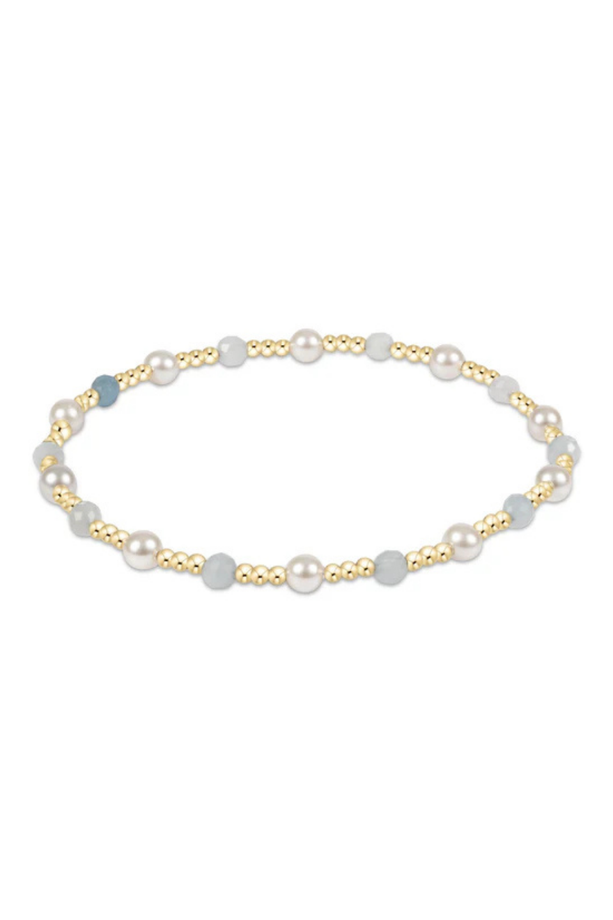 Enewton Pearl Sincerity Pattern 4mm Bead Bracelet - Aquamarine