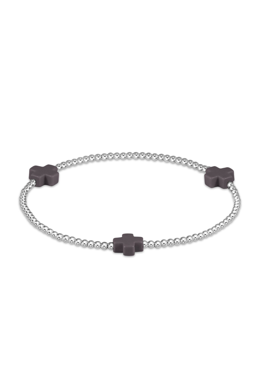 Enewton Signature Cross Sterling 2mm Bead Bracelet - Charcoal Cabana Seaside Florida