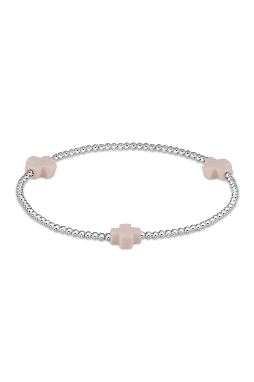 Enewton Signature Cross Sterling 2mm Bead Bracelet - White Cabana Seaside Florida