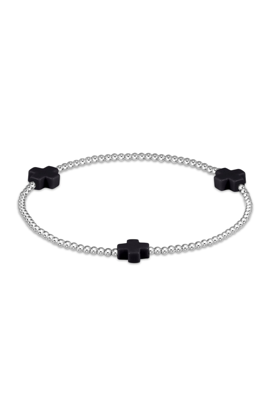Enewton Signature Cross Sterling 2mm Bead Bracelet - Onyx Cabana Seaside Florida
