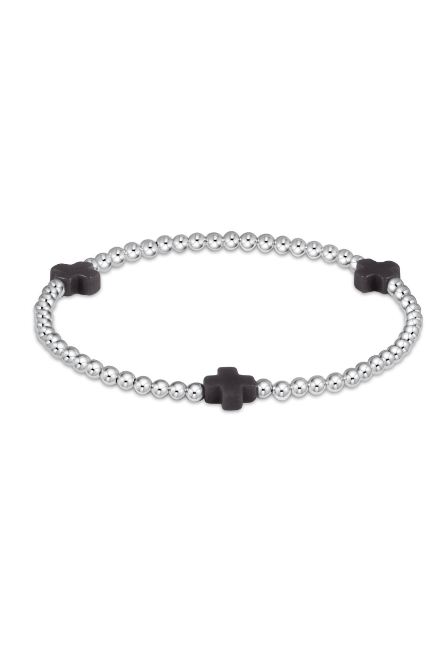Enewton Signature Cross Sterling 3mm Bead Bracelet - Onyx cabana Seaide Florida