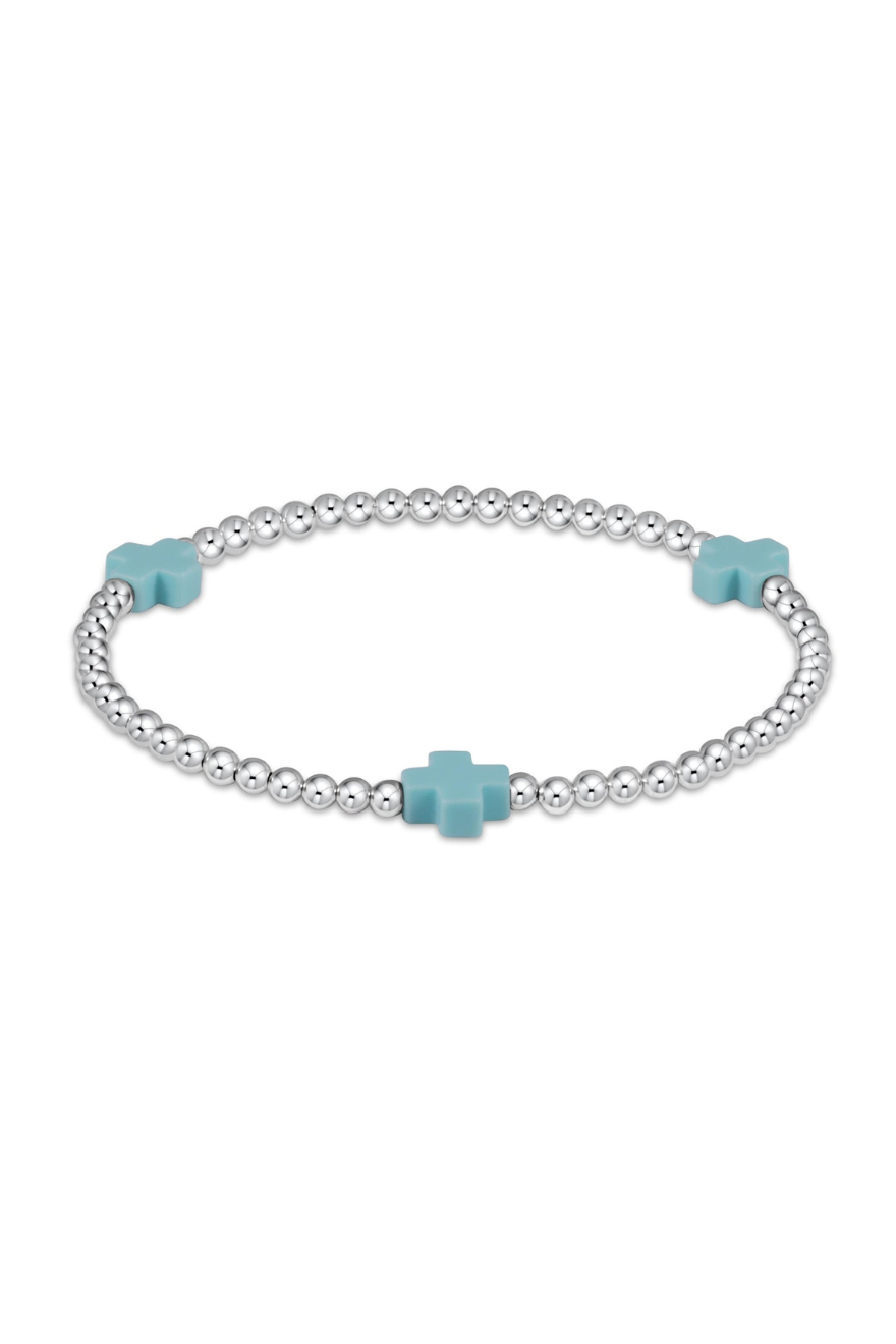 Enewton Signature Cross Sterling 3mm Bead Bracelet - Turquoise cabana seaside florida