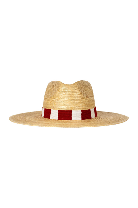 Maroon & White Sunshine Tienda Palm Hat