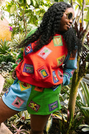 Multi Stamp Queen of Sparkles Shorts Cabana by The Seaside Style