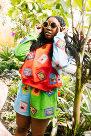 Multi Stamp Queen of Sparkles Sweatshirt Cabana by The Seaside Style 