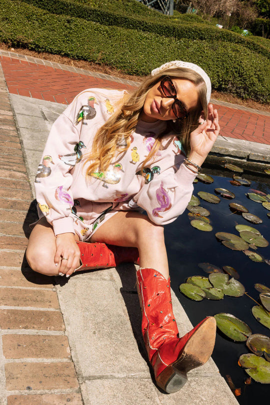 Scattered Duck Queen of Sparkles Sweatshirt Cabana by The Seaside Style