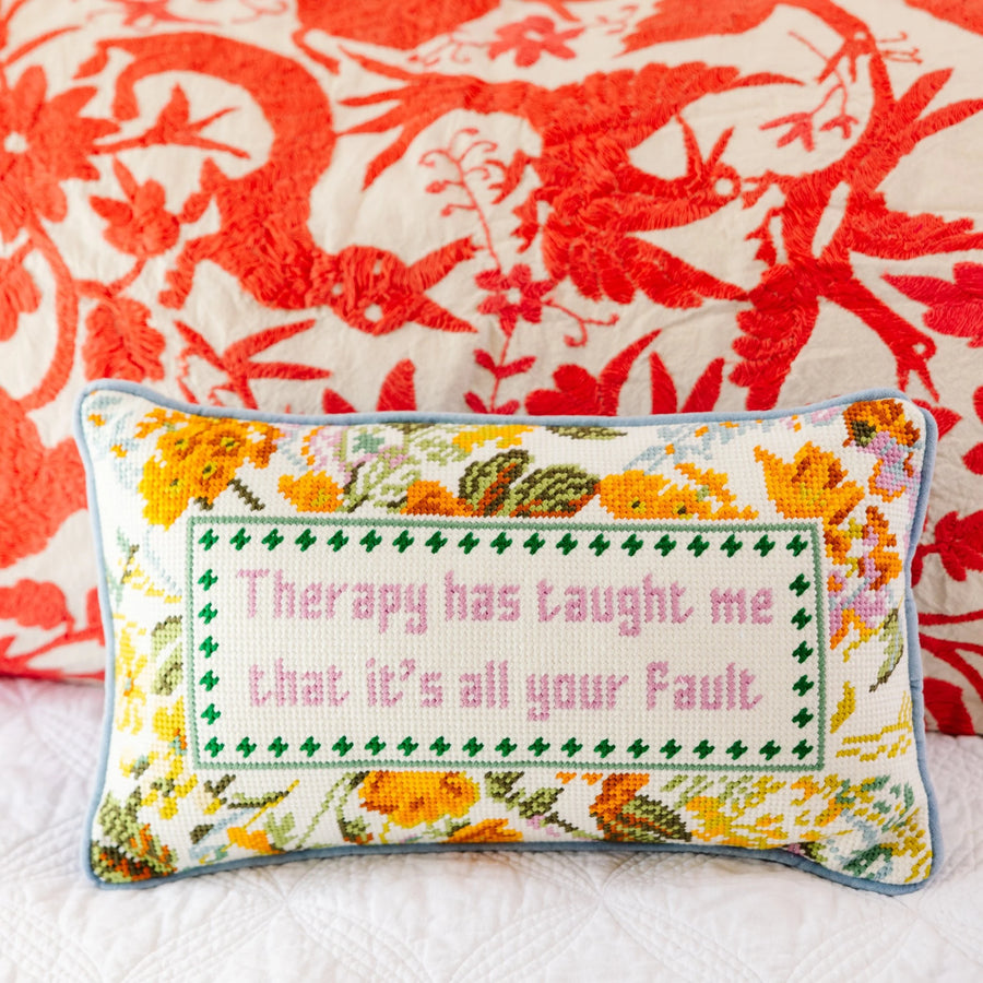 Therapy Needlepoint Pillow